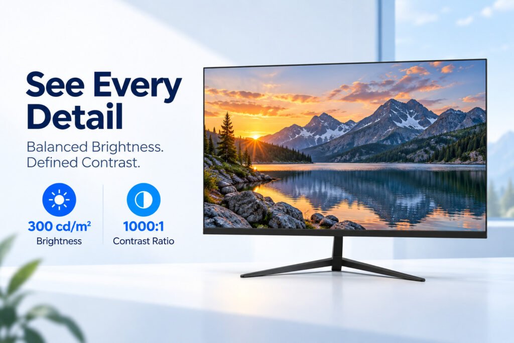 JDS HT27024AF100N display with 300 cd/m² brightness and 1000:1 contrast ratio.